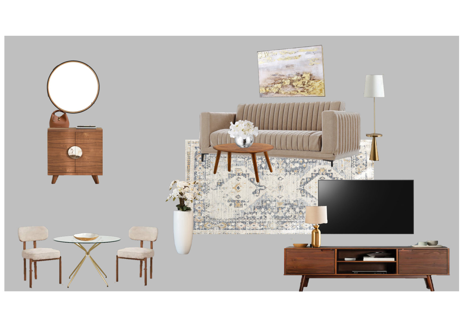 Styled Dubai apartment moodboard from the Autumn 2026 packages